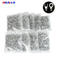 500/1000PCS Non-Insulated Ring Fork U-Type Tin-Plated Copper Terminals Cable Wire Lugs Battery Connector Crimp Spade