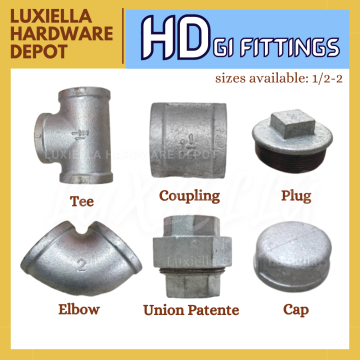 [Luxiella] GI Fittings for Sanitary Steel HEAVY DUTY (1/2, 3/4, 1, 11/4, 11/2, 2) Lazada PH