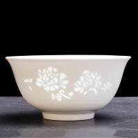 Jingdezhen White Porcelain Rice Bowl Home Big Soup Bowl Ceramic Dinnerware Salad Fruit Plate Container Spoon Dessert Bowl Decor