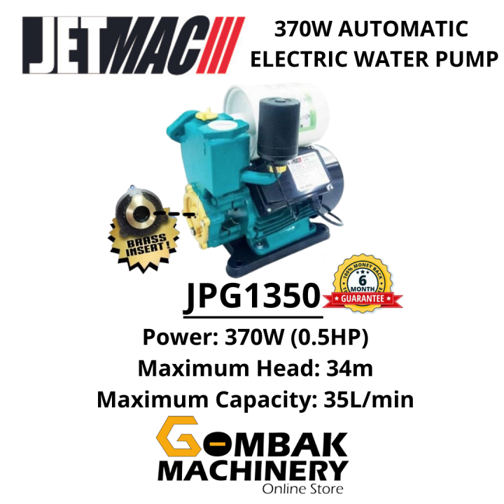 JETMAC JPG1350 370W Automatic Electric Water Pump 6 Months Warranty