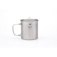 KEITH TITANIUM SINGLEWALL MUG WITH FOLDING HANDLE AND LIDแก้วน้ำไทเทเนียม