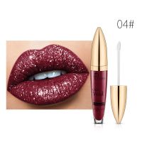 Pudaier Matte Pearlescent Lip Gloss Glitter Diamond Lip Gloss Liquid Lipstick Diamond Pearl Colour Lip Gloss Make Up