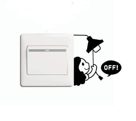 Stiker Lucu Saklar Lampu Cutting Sticker Girl Off the Lamp | Lazada ...