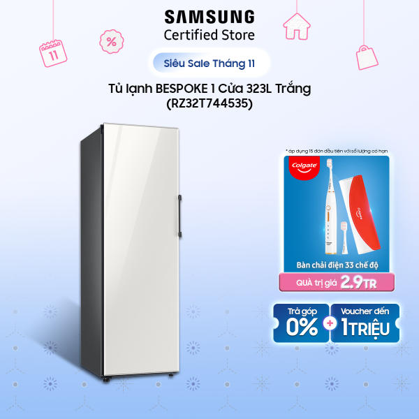 Tủ lạnh Samsung BESPOKE 1 Cửa 323 lít Trắng (RZ32T744535)
