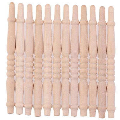 New DIY Spindles Balusters Wooden Dollhouse Miniature 112 Scale Stair Railing Furniture Toys