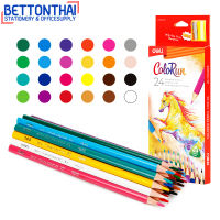 Deli C132-24 Colored Pencil 24 colors ดินสอสีไม้ 24 สี สีไม้ทรงสามเหลี่ยม สี เครื่องเขียน สีระบาย อุปกรณ์วาดรูป โรงเรียน