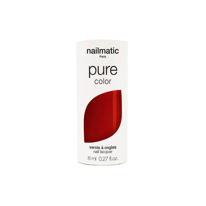 ยาทาเล็บ-วีแกน-nailmatic-pure-color-plant-based-nail-polish-petra-red