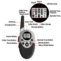 แบบชาร์จช็อกกันน้ำปิดการฝึกอบรมการสั่นสะเทือนป้องกันปลอกคอสุนัขเตือนเห่ารับ1000เมตรควบคุม40 เสียง