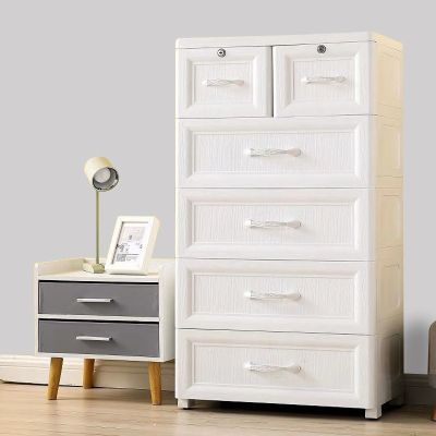 [COD] Increase thickened European-style drawer storage cabinet finishing plastic box baby children simple wardrobe