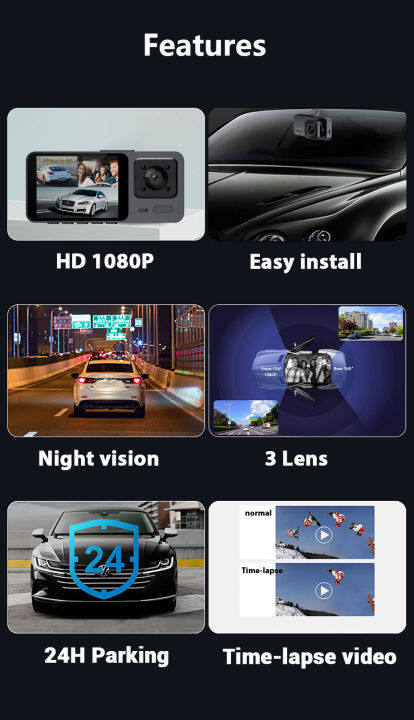 กล้องติดรถยนต์-2023-มี3กล้อง-1080hd-กล้องงวงจรรถยนต์-กล้องติดรถ-กล้องหน้ารถ-กล้องหลังรถ