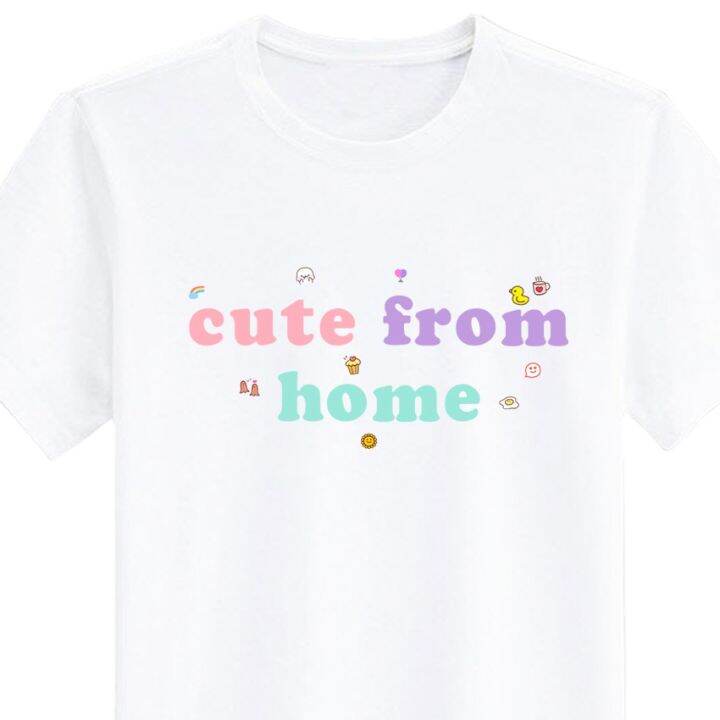 เสื้อยืด-สกรีน-cute-from-home-ลายน่ารักๆ-สีขาว-เสื้อผ้าหนา-นุ่ม-ใส่สบาย-ได้ทั้งผู้ชาย-และผู้หญิง-no-0188