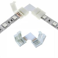 Free Soldering LED Connector 4PIN L Shape Corner Connector For 10mm SMD 5050 RGB RGBW LED Strip Light RGB Light With Linker