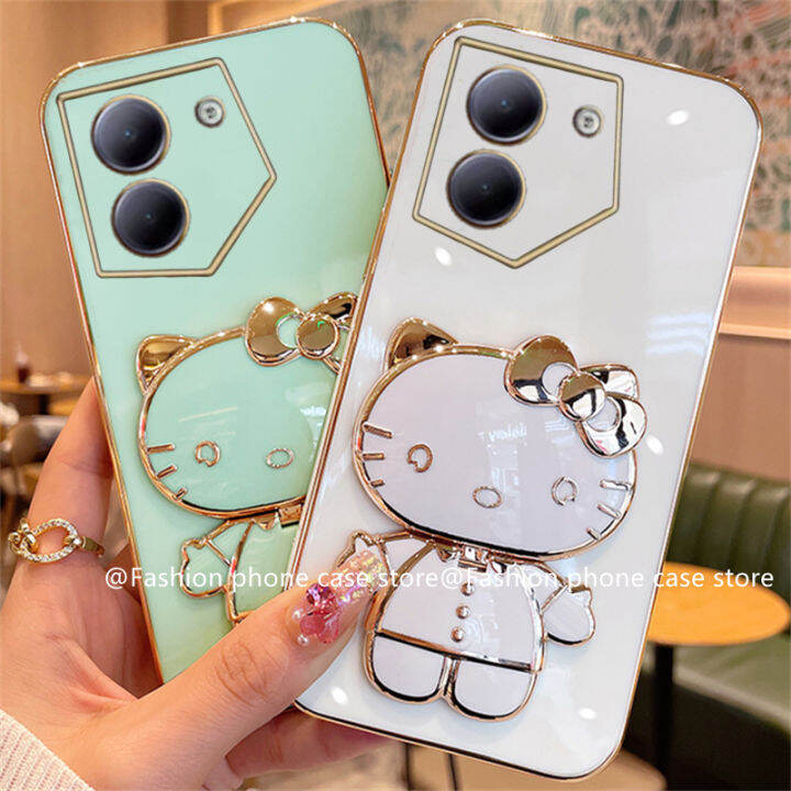 phone-case-เคส-tecno-camon-20-pro-19-pro-19-neo-camon-18-18t-18p-4g-5g-เคสชุบขนมลายการ์ตูน-hello-kitty-น่ารักพร้อมที่วางโทรศัพท์กระจกพกพา-tecno-camon19-camon20-pro-4g-5g-2023