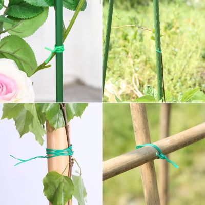 ；【‘； 1PC Garden Twist Tie Reusable Green Coated String With Cutter Sturdy Plant Twist Tie Gardening Vegetable Grafting Fixer
