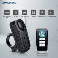 Awapow Anti Theft Bicycle Alarm 113Db Vibration Remote Control Waterproof Alarm With Fixed Clip Motorcycle Bike Safety System