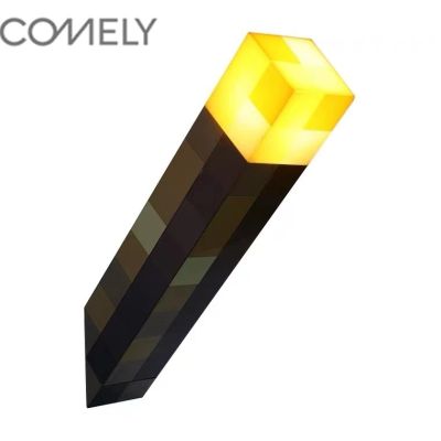 ☂✐ COMELY minecraft ไฟฉาย light mc pixel เกม Minecraft อุปกรณ์ต่อพ่วงแขวนผนังชาร์จไฟ led miners lamp เปลี่ยนสีขวด