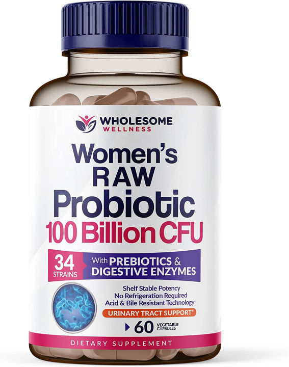Wholesome Wellness Dr Formulated Raw Probiotics For Women 100 Billion Cfus With Prebiotics 4109