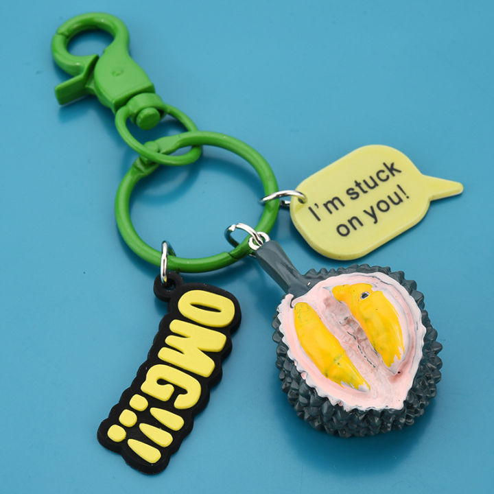 creative-resin-keychain-papaya-durian-avocado-key-chain-fruit-pendant-car-key-chain-bag-accessories-small-gifts-k4199