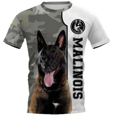 2023 summer new Malinois 3d printed female T-shirt mens summer casual short-sleeved T-shirt fun pattern