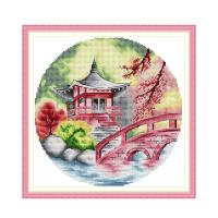 Autumn Gazebo cross stitch kit 14ct 11ct count print canvas hand sew cross-stitching embroidery handmade needlework Needlework