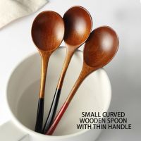 【Rhine】Wooden Spoon Soup-Teaspoon Solid Wood Porridge Spoon Honey Coffee Creative Japanese-Style Green Tableware For Kicthen