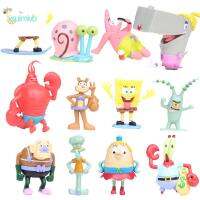 XSUIMI ฟองน้ำรูปการ์ตูน Kids Toys ปลาหมึกบ้านสับปะรด,ปลาดาวแพททริกสะสมของตกแต่งเดสก์ท็อปโมเดล SpongeBob โมเดลของเล่นหุ่นของเล่นหุ่นแอคชั่น