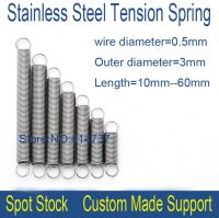 【LZ】 20pcs  0.5x3x10--60mm 0.5mm wire stainless steel extension tension spring springs OD 3mm