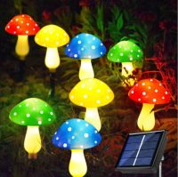 ☽ Solar Mushroom Light Garden Outdoor Decor 5x5mm Waterproof Mushroom Lamp Pathway Landscape Yard Easter Christmas Solar Lights