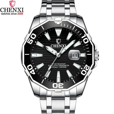 （A Decent035）LuxuryBusiness MenSilverBlackWatch For Men Big DialFashionWristwatch