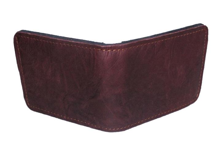 nice-gift-cowhide-leather-กระเป๋าสตางค์-แบบ-2-พับ-แบบหนังย่นสวยเก๋สะดุดตาหนังนิ่ม-นุ่มมือ-สีน้ำตาลเข้ม