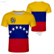 2023 Venezuela T-shirt Free Custom Number Name Ven T-shirt National Flag Ve Venezuela Spain National Academy Printed Clothing Picture Unisex