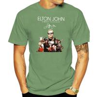 Elton John Rocket ผู้ชาย: เสื้อยืดคอกลมแขนลำลองขาสั้นพิมพ์ลายแฟชั่นเสื้อฤดูร้อนผ้าคอตตอนคอกลมใหม่