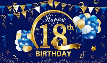 18th Birthday Banner Backdrop Party Supplies Sign Decorations For