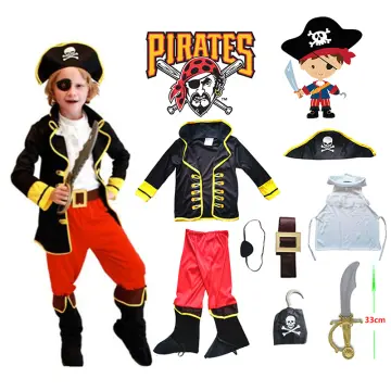 Child Deluxe Pirate Captain Hook Costume Boys Caribbean Fancy