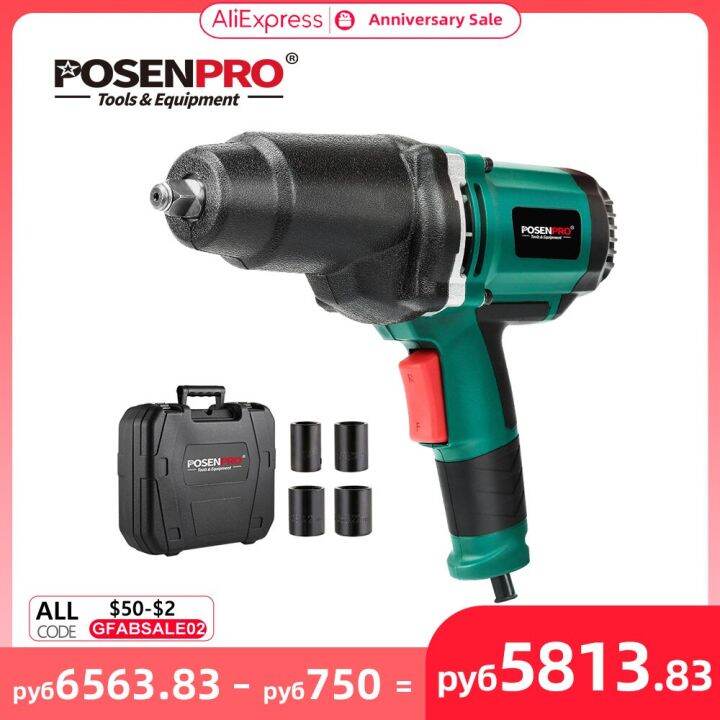 POSENPRO 950W Electric Impact Wrench 450550Nm Max Torque 1/2 Inch Car
