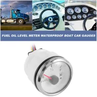 52mm Fuel Level Gauge 0-190Ohm Switchable 240-33Ohm Fuel Oil Level Meter Waterproof Boat Car Gauges with Alarm