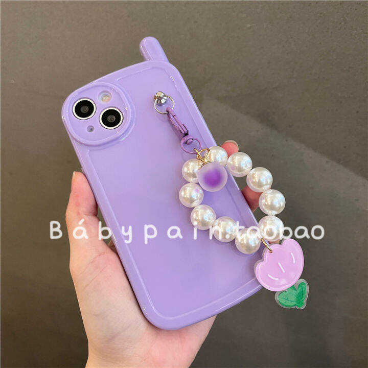 เปลือกโทรศัพท์มือถือสำหรับ-iphonexs-จี้ดอกไม้มุกสำหรับ-iphone13-โทรศัพท์มือถือที่ทันสมัยง่ายสีเปลือกป้องกันสำหรับ-iphone12promax-จี้โทรศัพท์มือถือเปลือกทิวลิปสำหรับ-iphone11