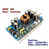 800W High Power DC-DC Buck Converter 30A Solar Stabilizers CV CC Step-Down Power Supply Adjustable DC20V-70V Voltage Regulators Electrical Circuitry