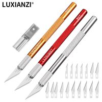 【YF】 LUXIANZI Metal Scalpel Non-slip Cutter Engraving Craft Knives Blades for Stationery PCB Repair Hand Tools