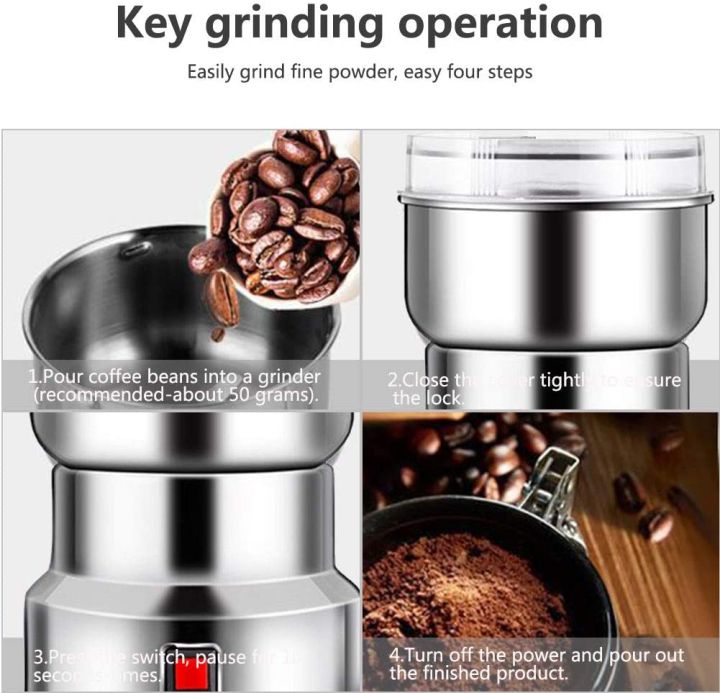 multifunction-smash-coffee-grinder-stainless-steel-electric-kitchen-spice-grinder-electric-home-spice-coffee-bean-herb-grinder-พร้อมส่ง