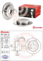 08 7768 10 จานเบรค ล้อ R (ยี่ห้อ BREMBO) รุ่น Std VOLVO 960 II ปี1994-1996