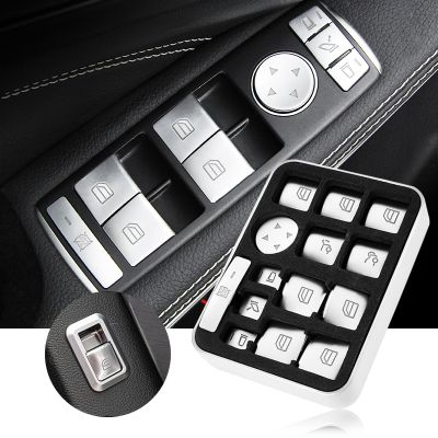 Car Window Glass Lift Button Sticker Switch Panel Styling for Mercedes Benz A B C Class W204 W212 GLA GLK CLA GL ML GLE
