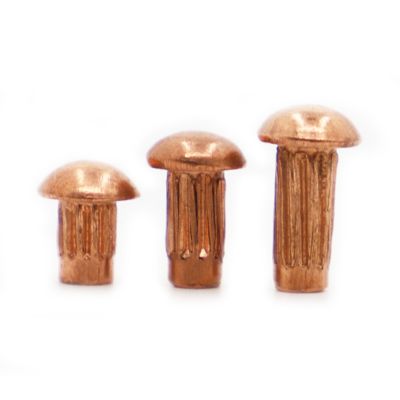 10-50pcs M2 M2.5 M3 M4 GB827 Copper Button Round Head Knurled Solid Shank Solid Rivet for Label Name Plate