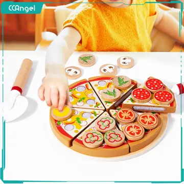 27pcs Pizza Wooden Toys Food Cooking Simulation Tableware Children Kitchen  Pretend Play Toy Fruit Vegetable with Tableware - Realistic Reborn Dolls  for Sale