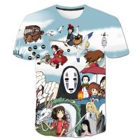 2023 Summer  New Boy T - Shirt Spirited Away T Shirt Anime And Manga Japanese Anime Chihiro Japanese Spirited Haku No Face Tees