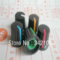 100pcs Potentiometer knob switch cap (black button colors) diameter 6mm diameter 15MM x 15MM high