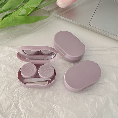 Holder Box For Travel Storage Lady Contact Lens Case Container With Mirror Smooth Candy Color Portable