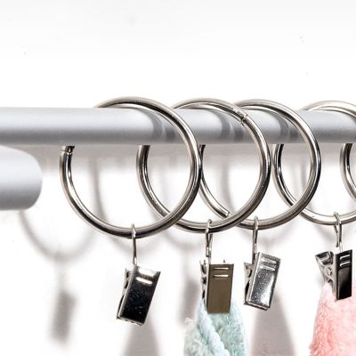 5PCS Openable Window Curtain Ring Hook with Clips Detachable Strong Iron Shower Curtain Alligator Clips Anti Slip Curtain Hook