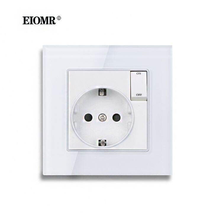 eiomr-eu-socket-with-with-small-switch-button-ac-110v-220v-16a-wall-power-outlet-86mmx86mm-various-materials-panels-socket