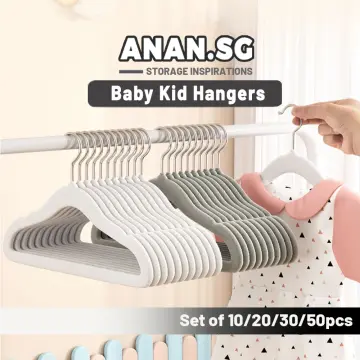 5pcs-28cm Velvet Non-slip Hangers For Children's Clothing